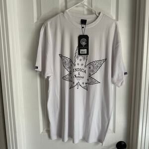 Crooks & Castles Men's T-Shirt Indica & Sativa Short Sleeve Crew Tee White Large
